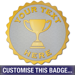 Personalised Scalloped Trophy Badge by School Badges UK
