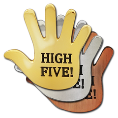 High Five Hand Badge by School Badges UK