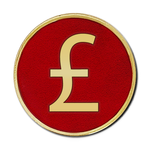 Pound Sign Round Badge by School Badges UK