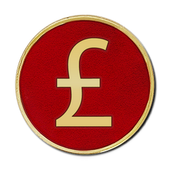 Pound Sign Round Badge by School Badges UK