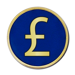 Pound Sign Round Badge by School Badges UK