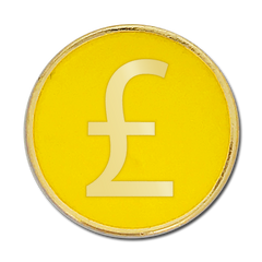 Pound Sign Round Badge by School Badges UK