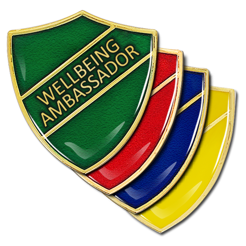 Wellbeing Ambassador Shield Badge by School Badges UK