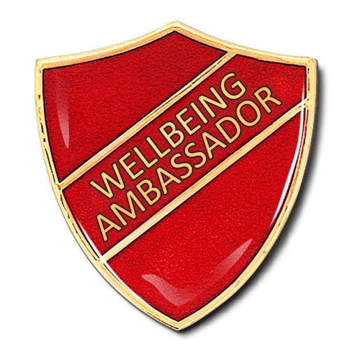 Wellbeing Ambassador Shield Badge by School Badges UK