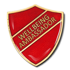 Wellbeing Ambassador Shield Badge by School Badges UK