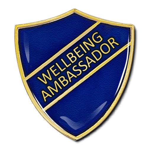 Wellbeing Ambassador Shield Badge by School Badges UK