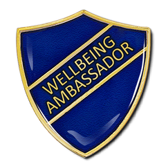 Wellbeing Ambassador Shield Badge by School Badges UK