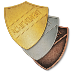 Achievement Metal Shield Badge by School Badges UK