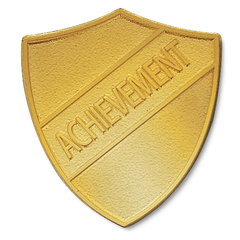 Achievement Metal Shield Badge by School Badges UK