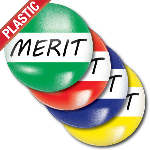 Merit Plastic Button Badge by School Badges UK