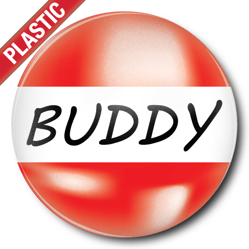 Buddy Plastic Button Badge by School Badges UK