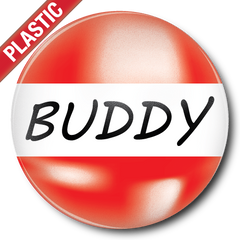 Buddy Plastic Button Badge by School Badges UK