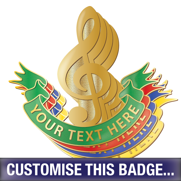 Personalised Music Clef Badge by School Badges UK