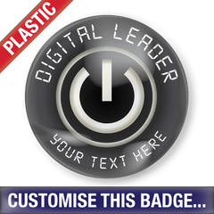Personalised Plastic 'Digital Leader' Button Badge by School Badges UK