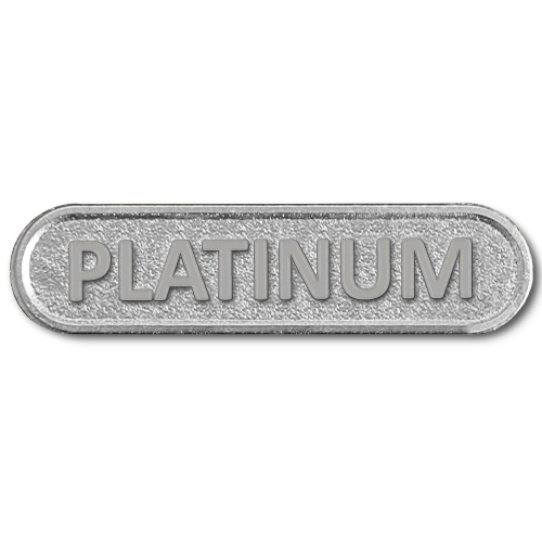 Platinum Metal Bar Badge