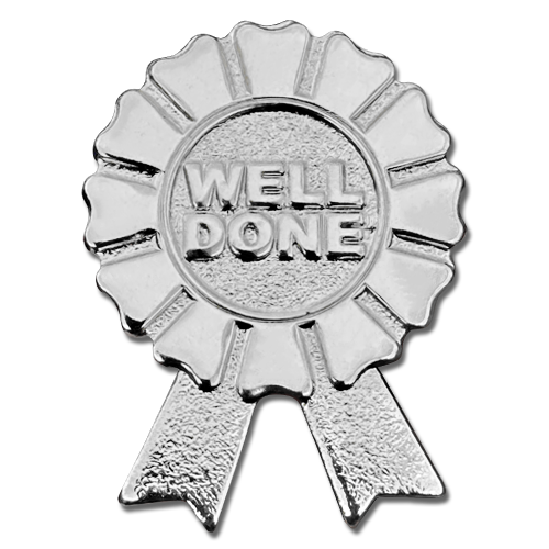 Well Done Rosette Badge by School Badges UK