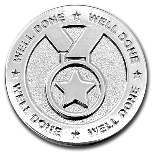 Well Done Medal Badge by School Badges UK