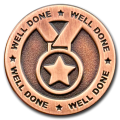 Well Done Medal Badge by School Badges UK