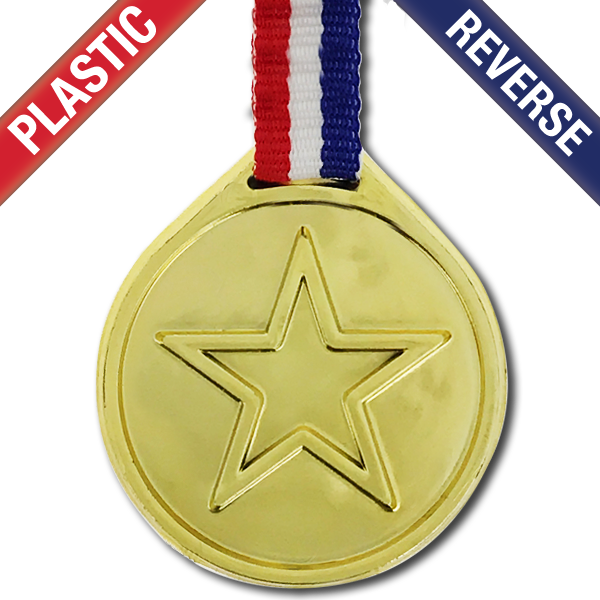 Plastic Gold Winner Medal by School Badges UK