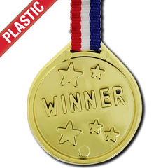 Plastic Gold Winner Medal by School Badges UK