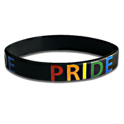 Pride Wristband (Black with text) - Adult Size by School Badges UK