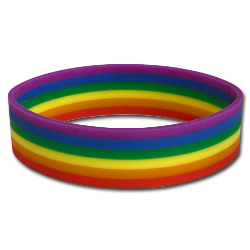 Pride Wristband (Rainbow Striped) - Adult Size by School Badges UK